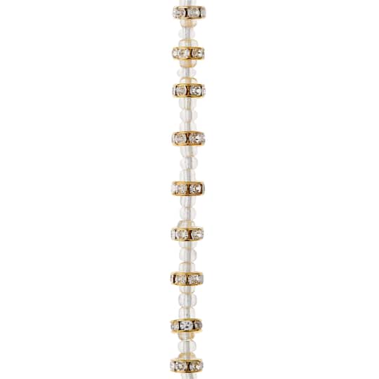 Gold Studded Rhinestone Beads, 8mm by Bead Landing™